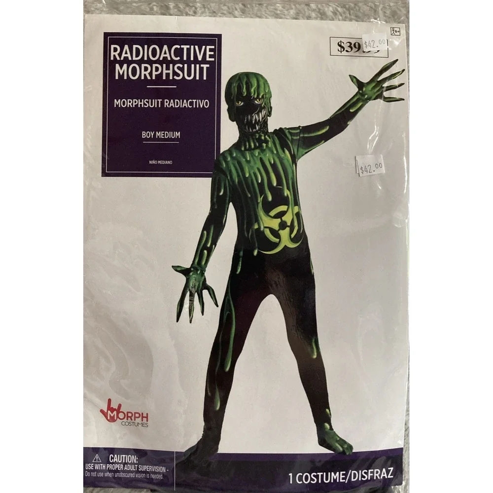 Morph Costumes Radioactive Morphsuit Halloween Youth Boys Size Medium Scary New